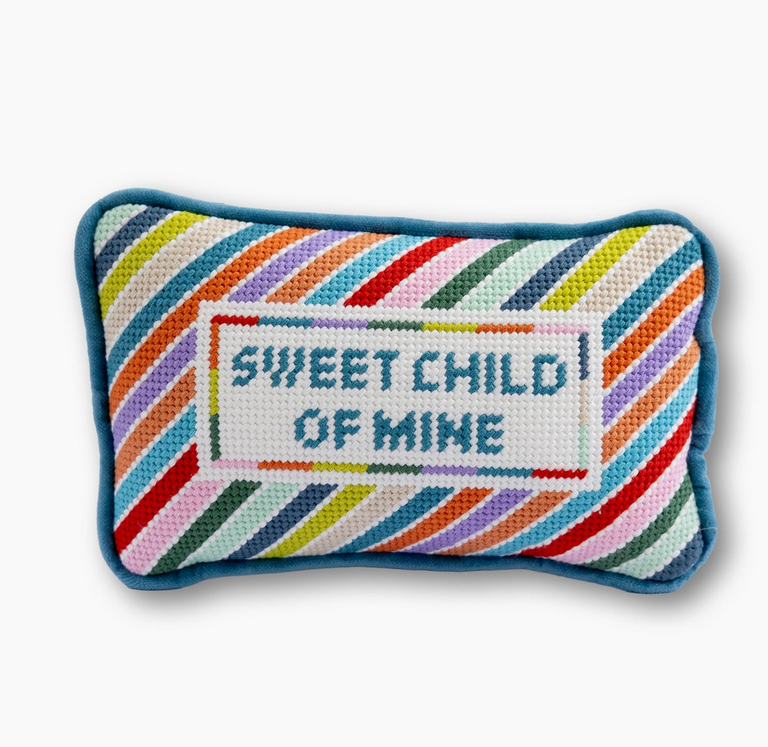 "Sweet Child of Mine" Mini Needlepoint Pillow