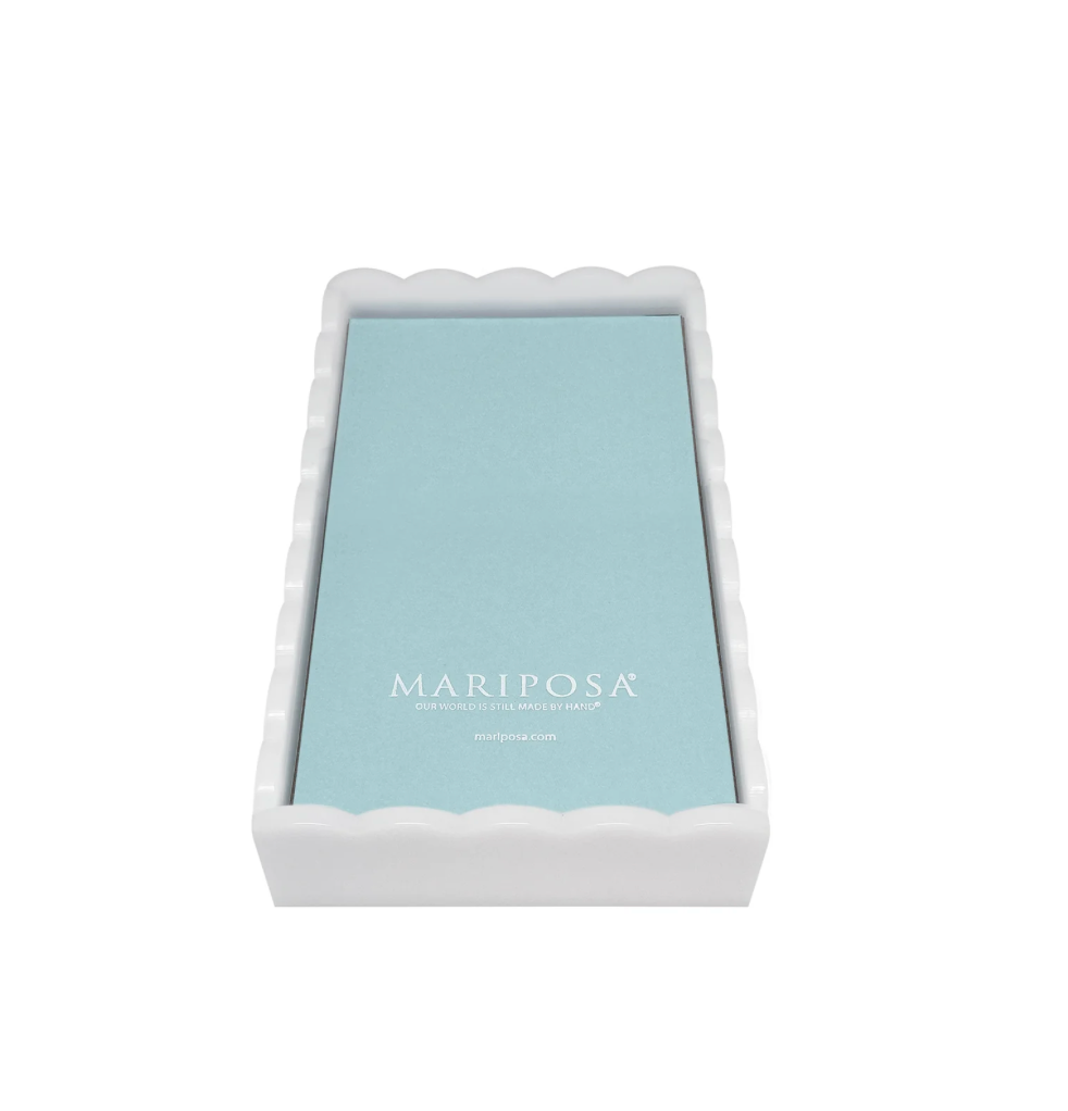 White Scalloped Guest Towel Box