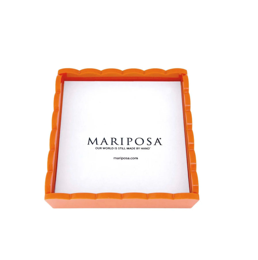 Orange Scalloped Napkin Box