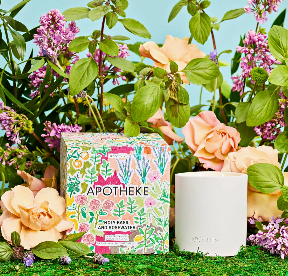 Holy Basil & Rosewater Candle