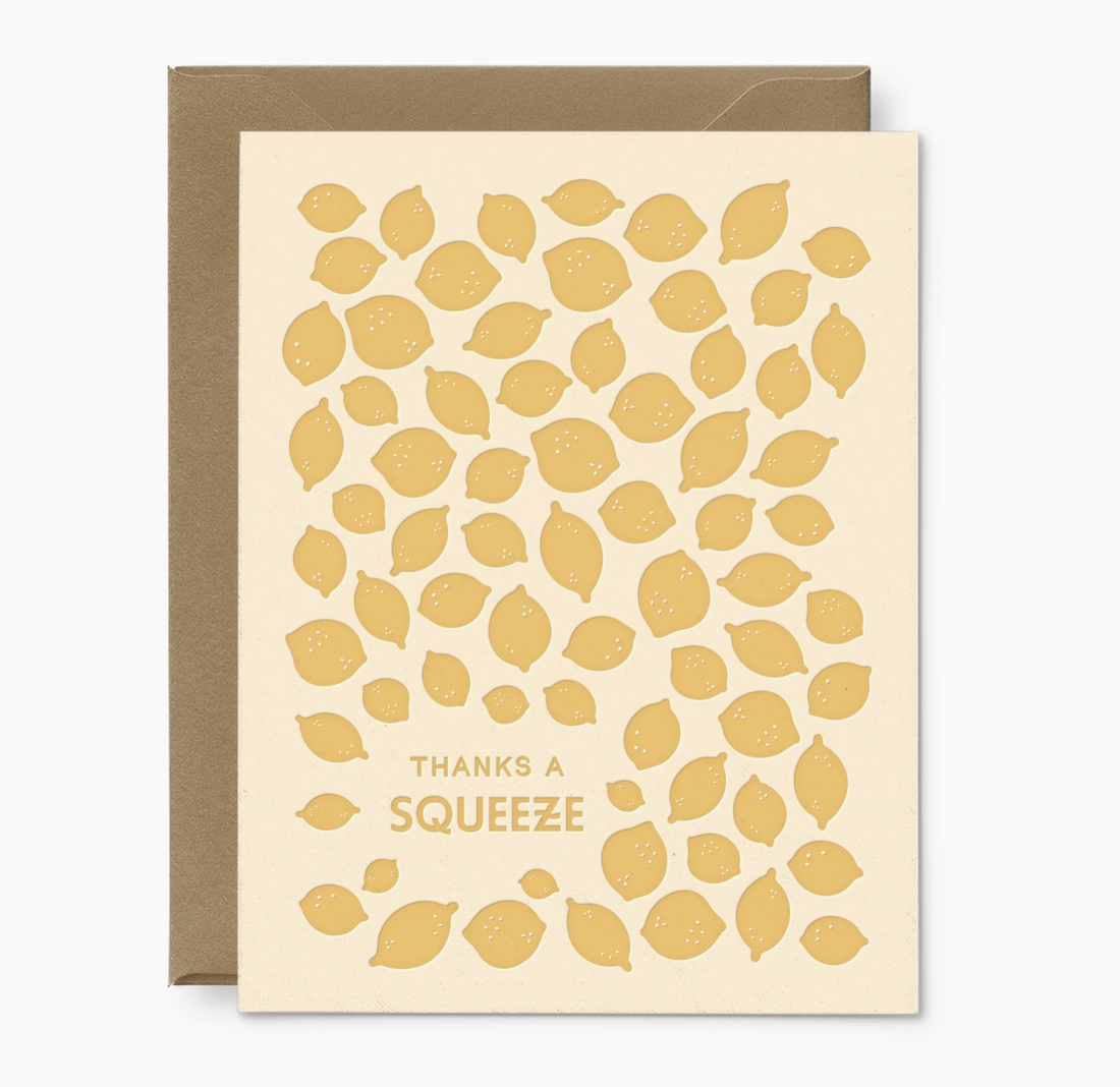 "Thanks A Squeeze" Lemon Card