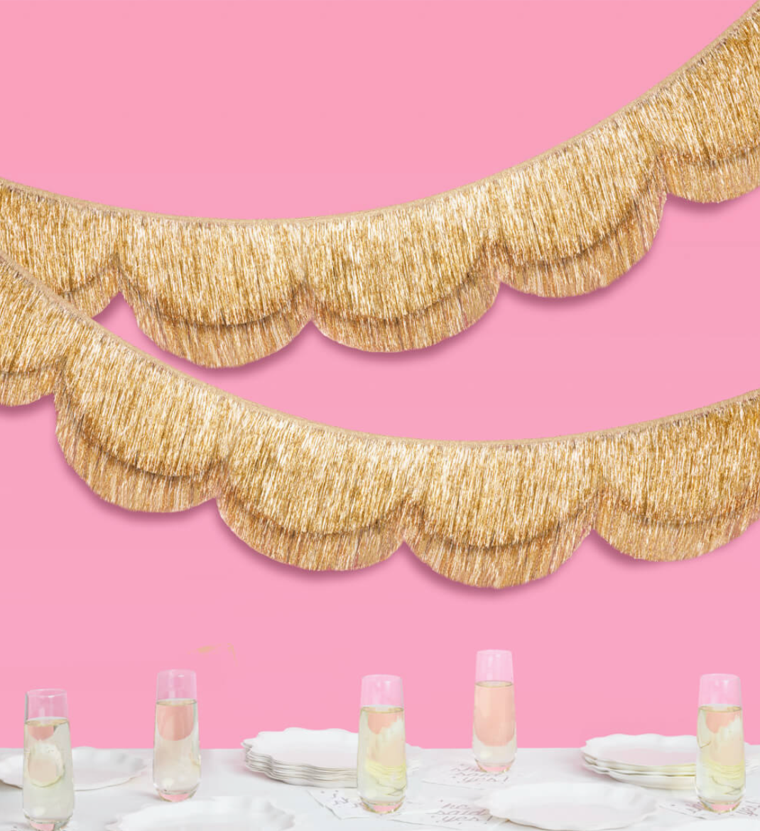 Gold Scallop Fringe Banner