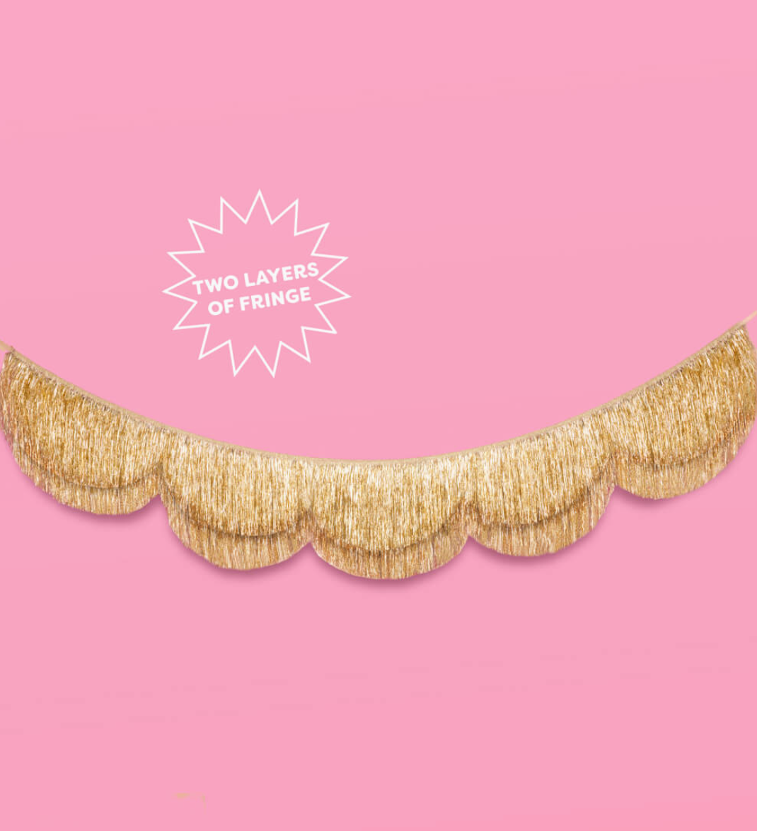 Gold Scallop Fringe Banner