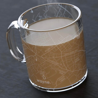 &quot;Wayne&quot; Etched Glass Mug
