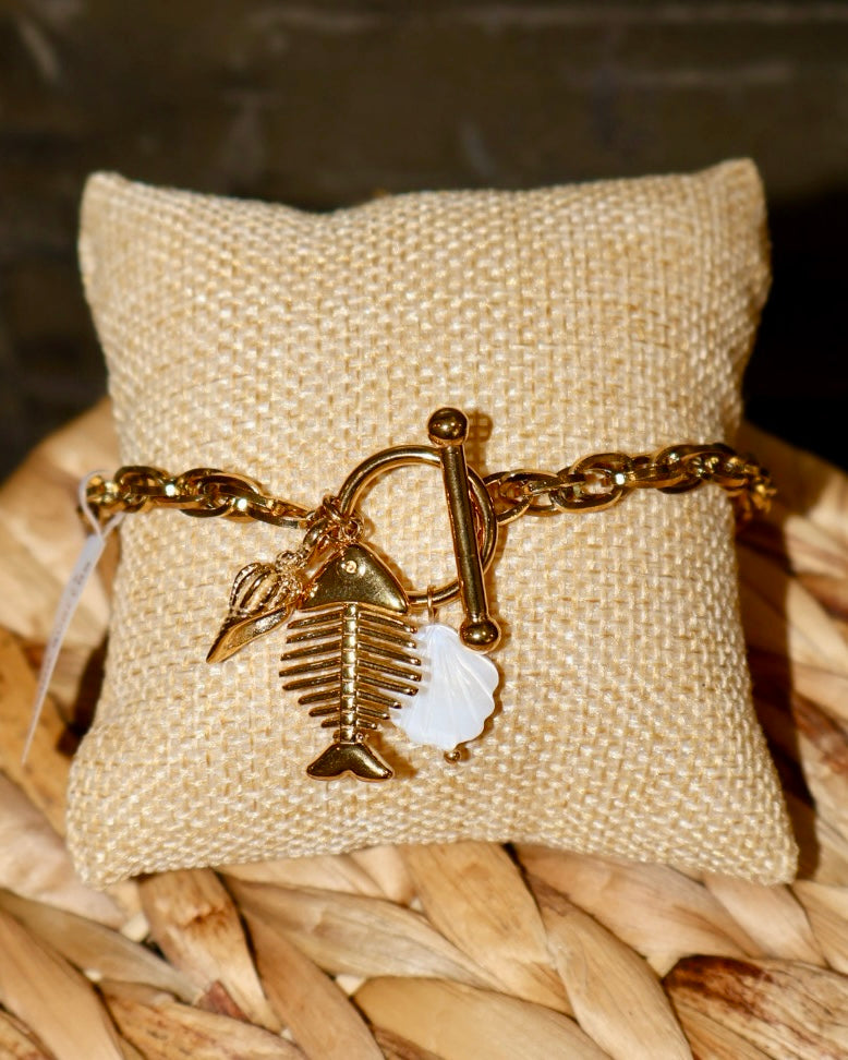 The Golden Fish Charm Bracelet