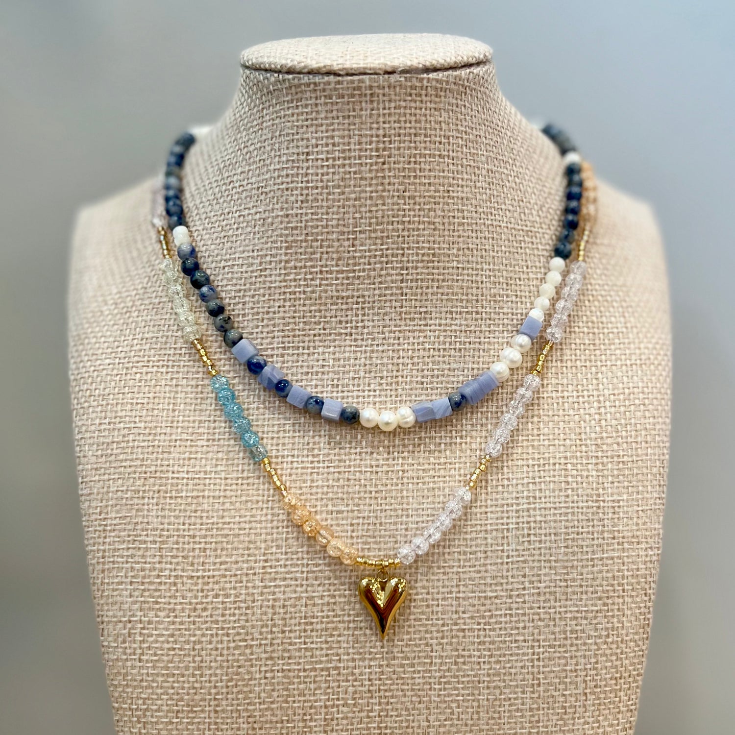 Winter Blues Beaded Necklace