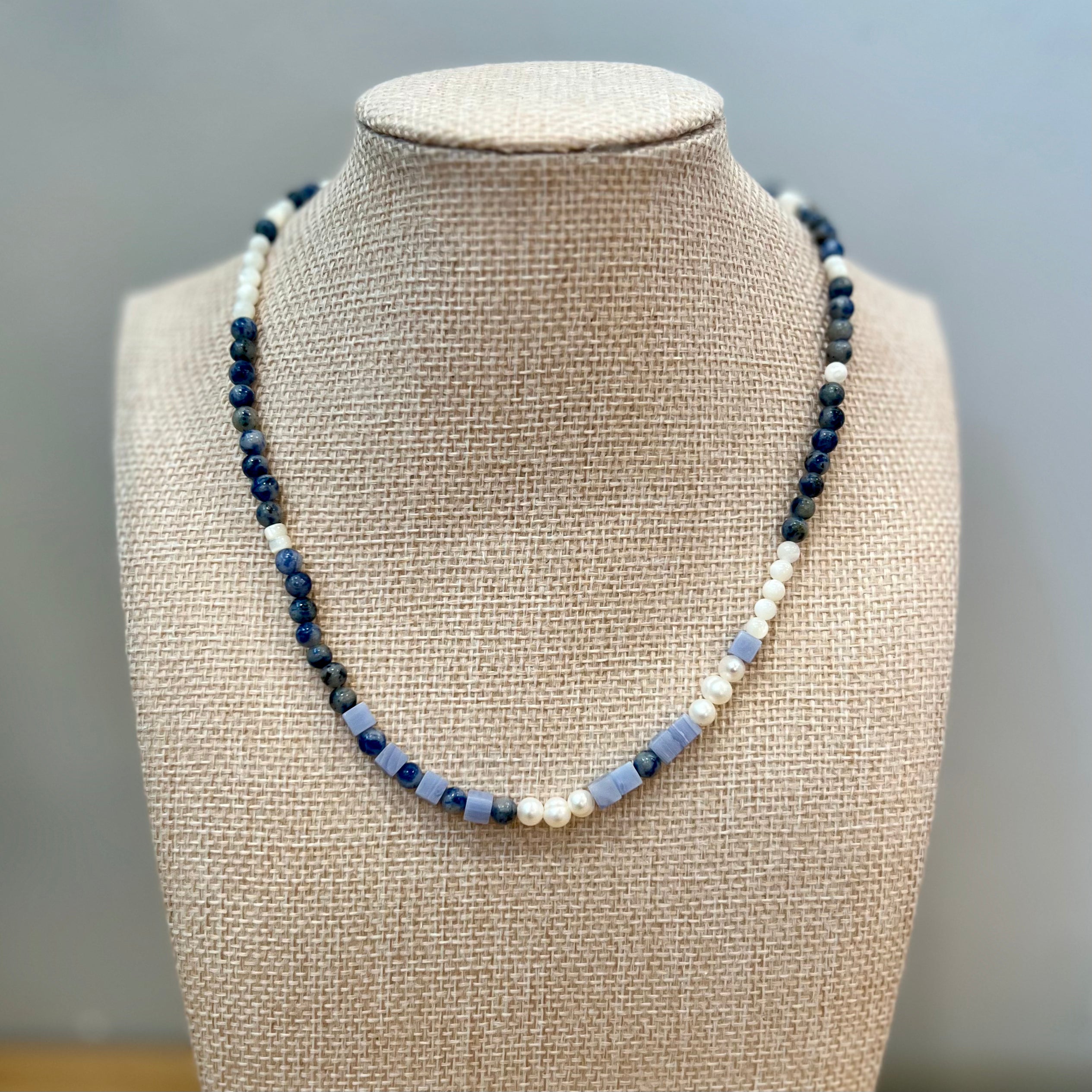 Winter Blues Beaded Necklace