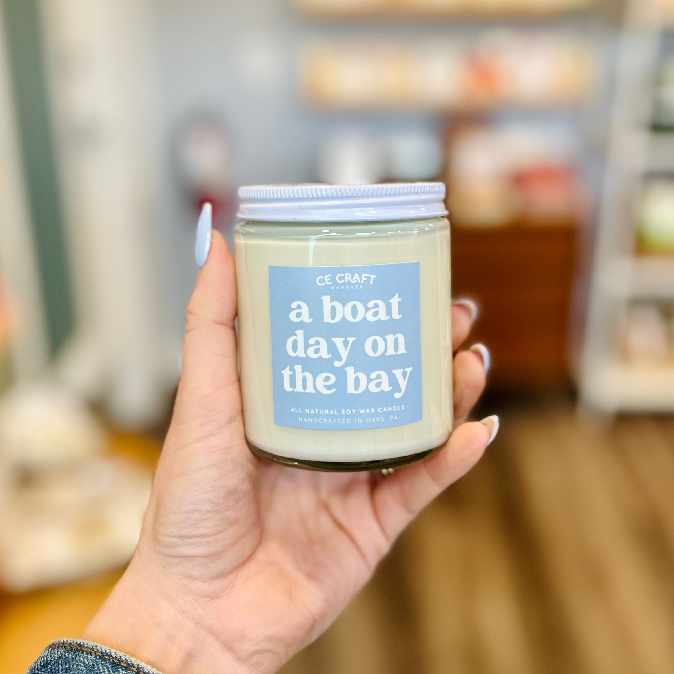 &quot;A Boat Day on the Bay&quot; Candle