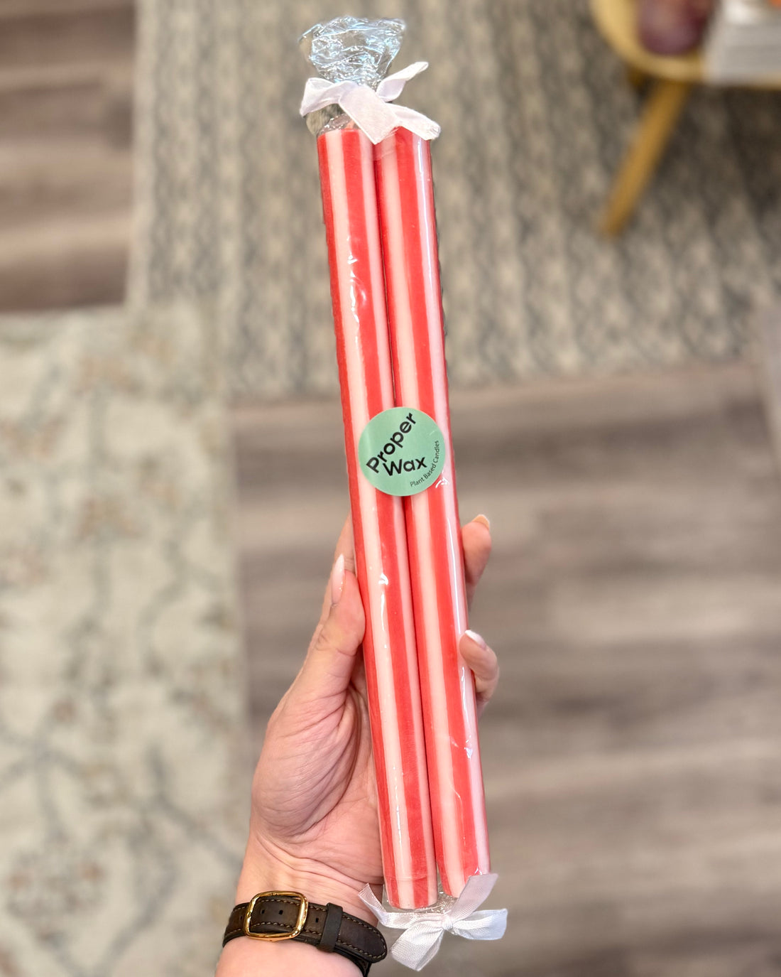 Candy Cane Taper Candles
