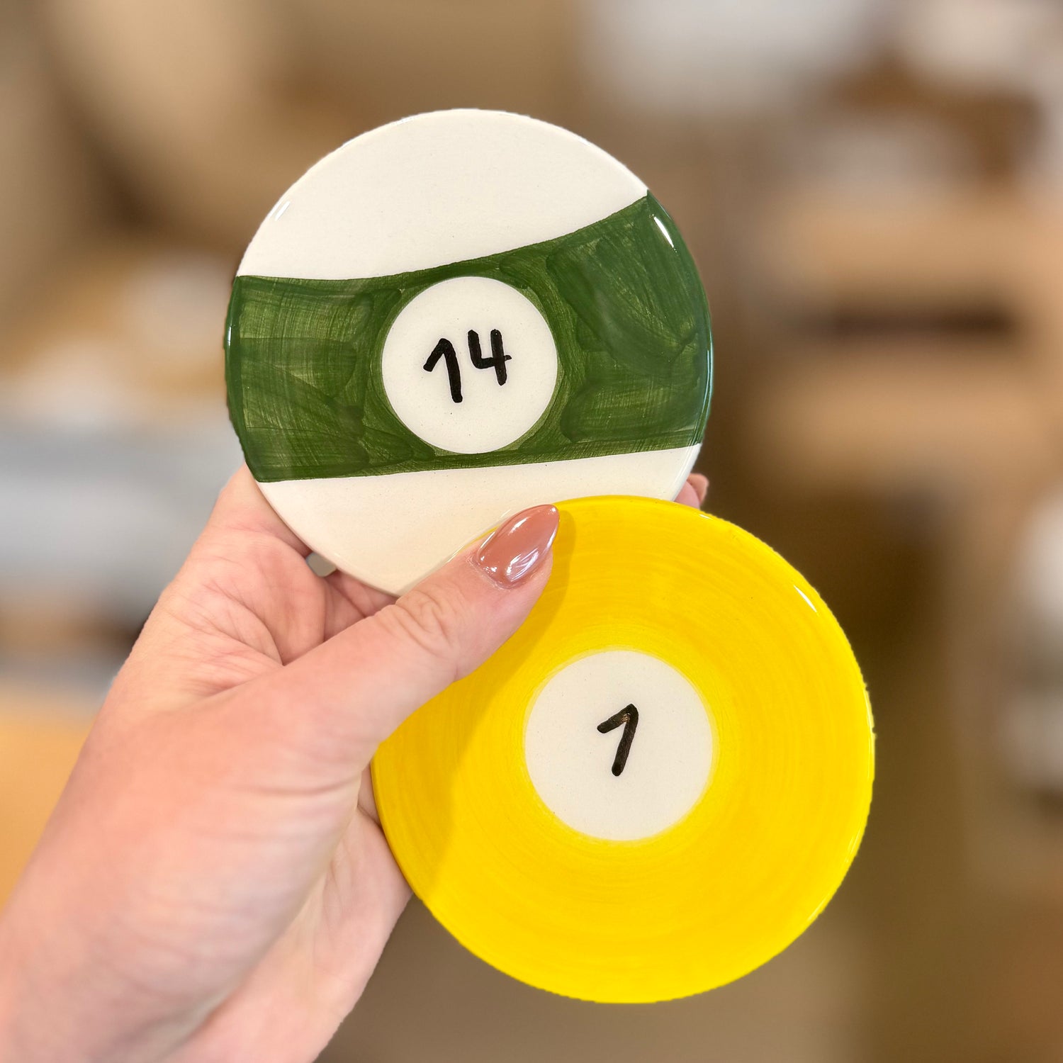 Billiards Ceramic Coasters (Set of 4)