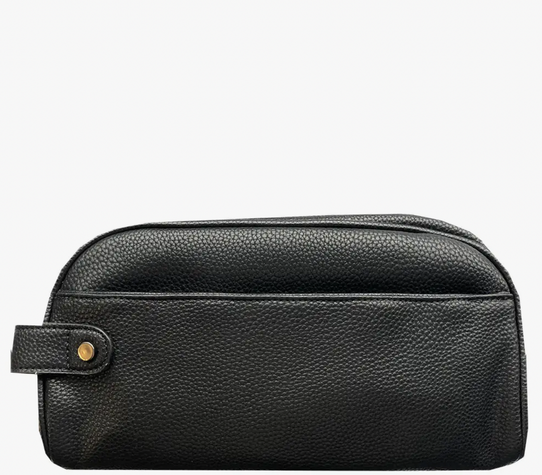 Black Leather Dopp Kit