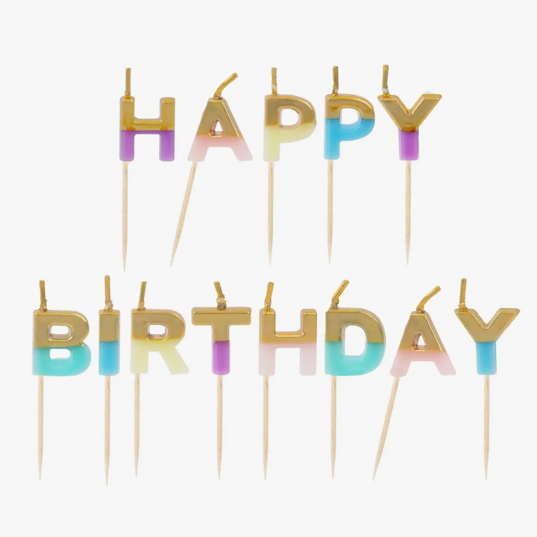 Pastel &quot;Happy Birthday&quot; Candles