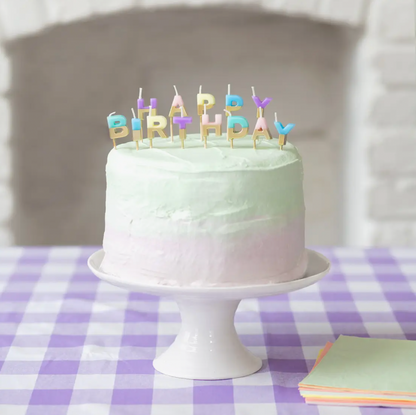 Pastel &quot;Happy Birthday&quot; Candles