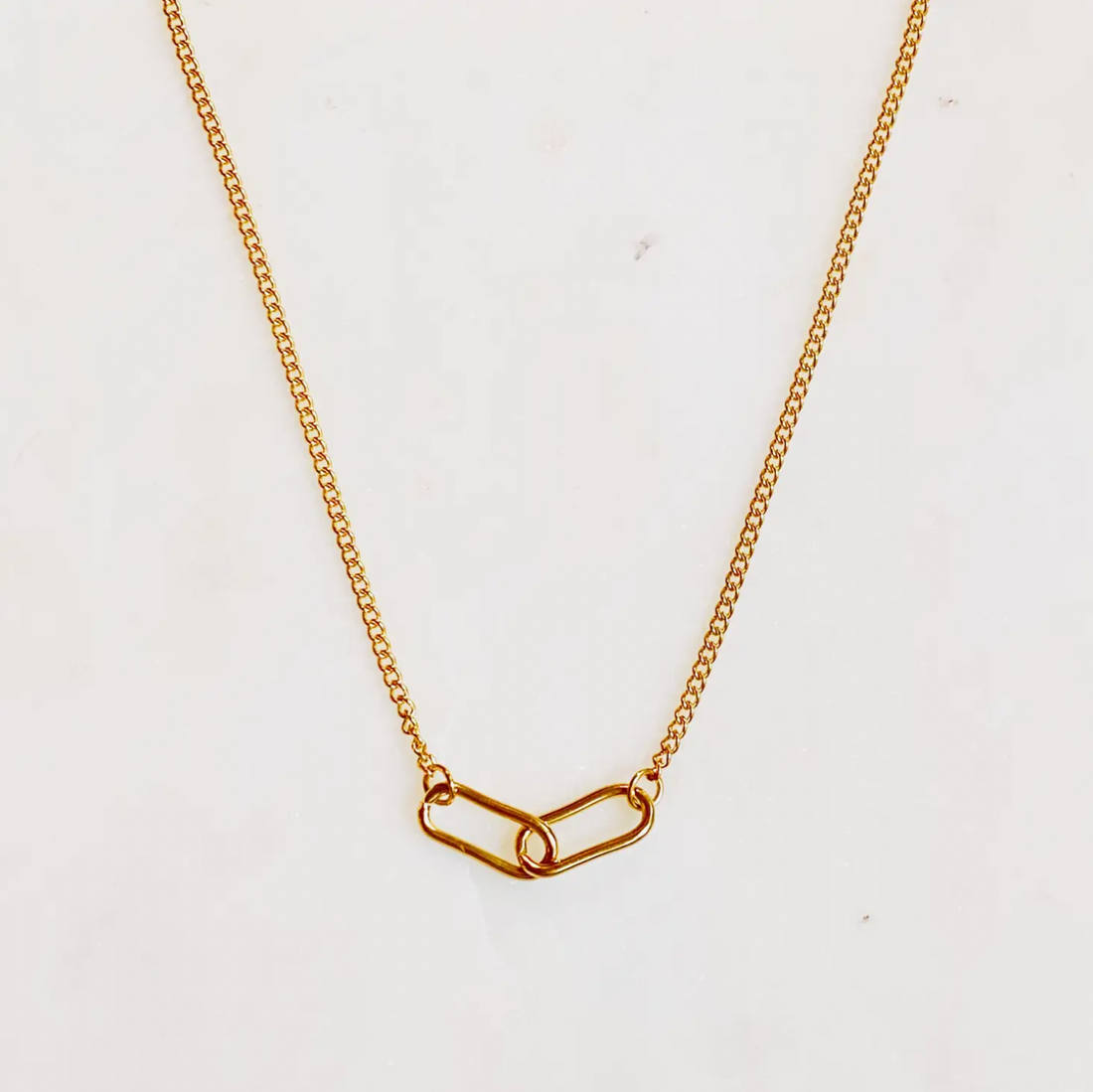 Double Linked Pendant Chain Necklace