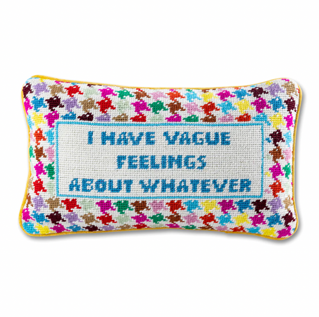 Vague Feelings Needlepoint Pillow