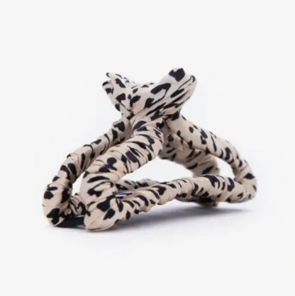 Satin Wrapped Leopard Claw Clip