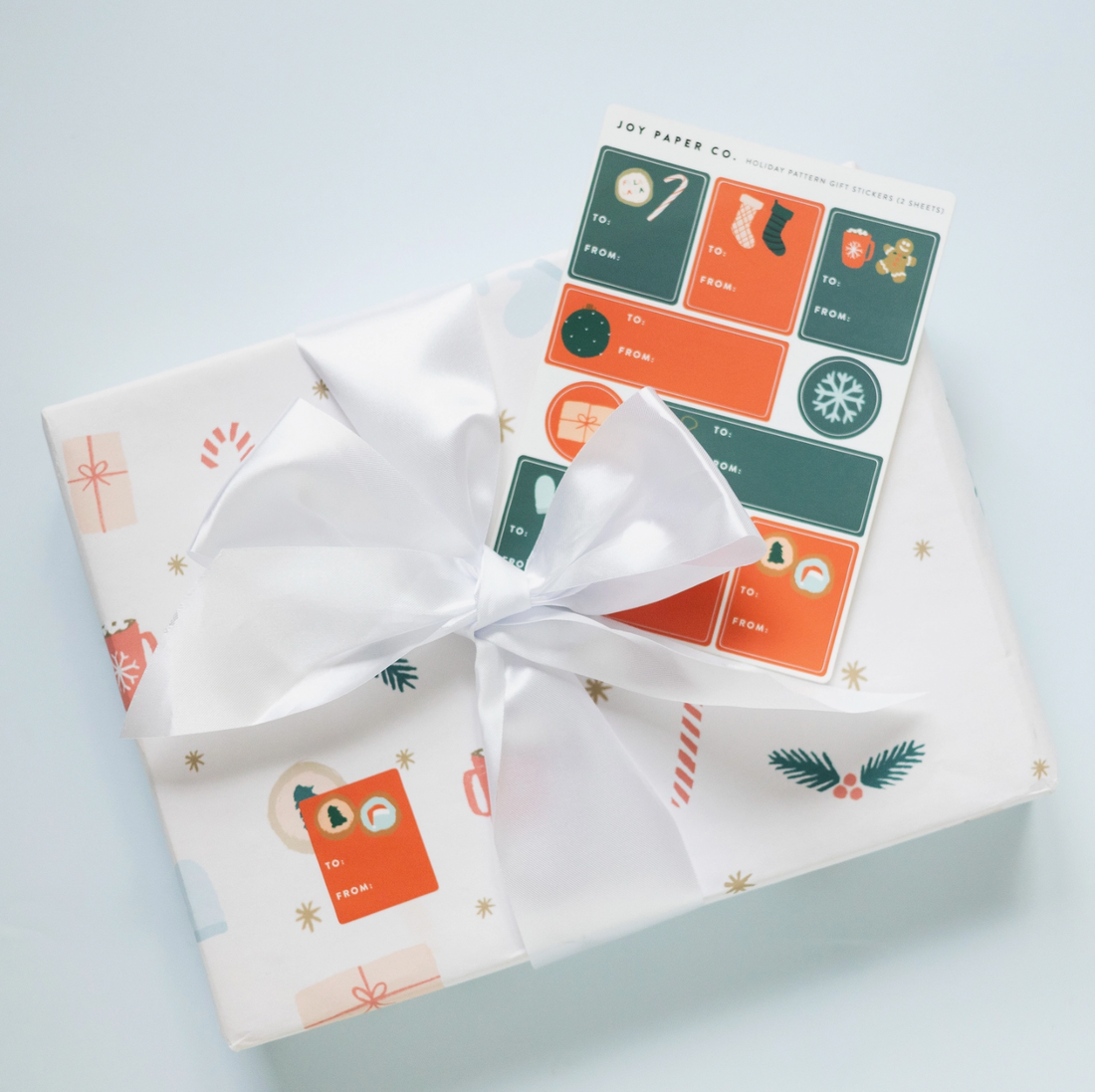 Holiday Pattern Gift Stickers (Set of 2)