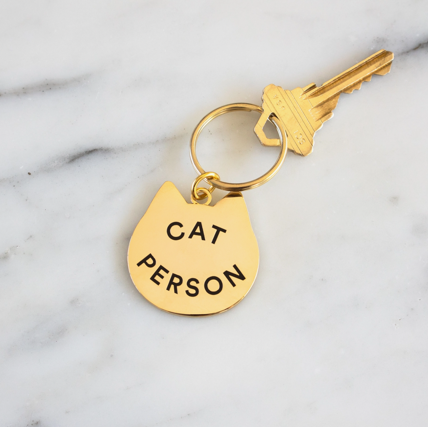 &quot;Cat Person&quot; Keychain