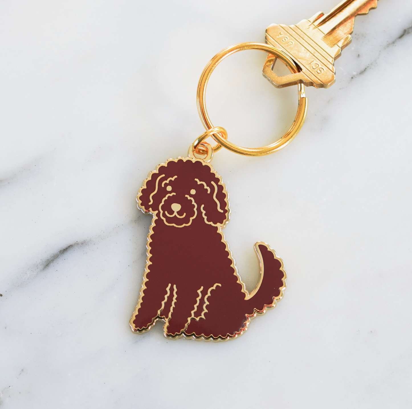 Golden Doodle (Brown) Keychain