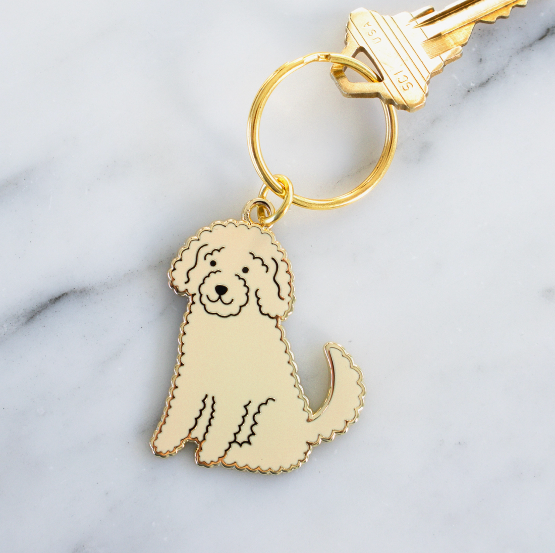 Golden Doodle (Yellow) Keychain