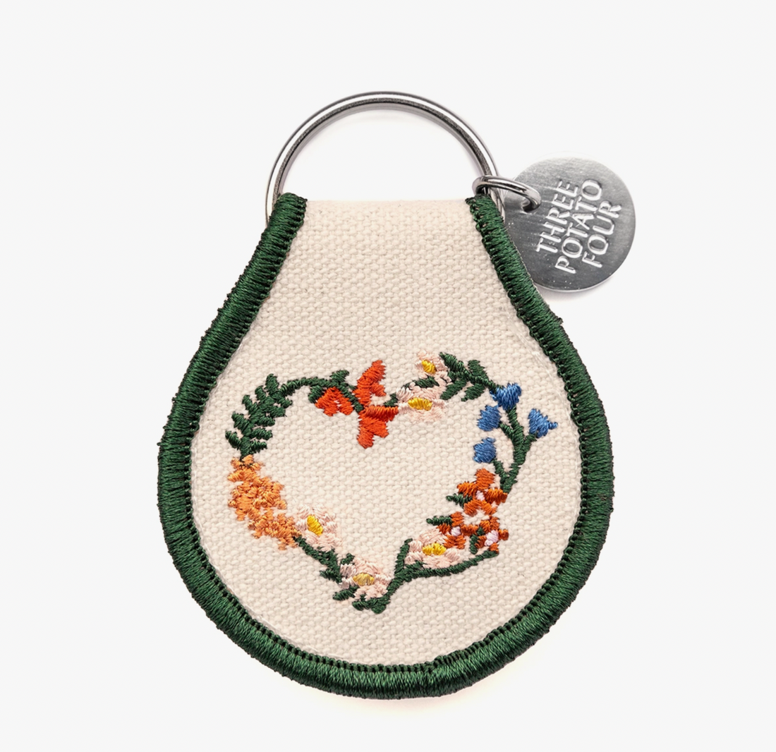 Floral Wreath Patch Key Tag