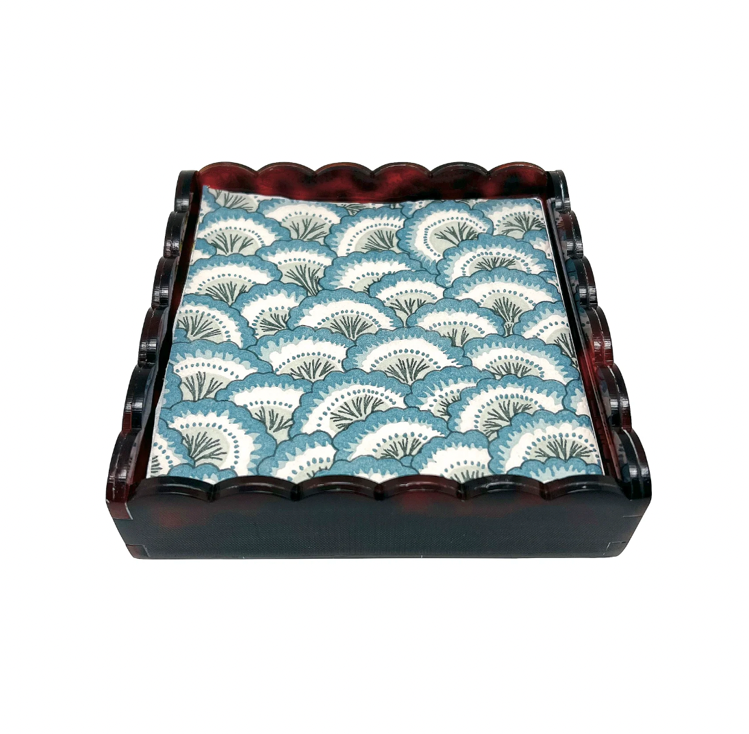 Tortoise Scalloped Napkin Box