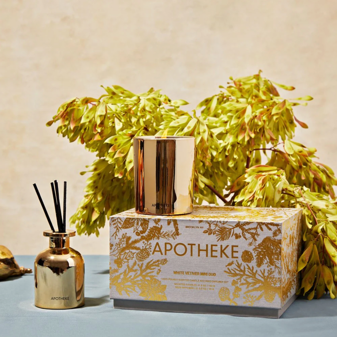 White Vetiver Mini Duo - Candle & Diffuser