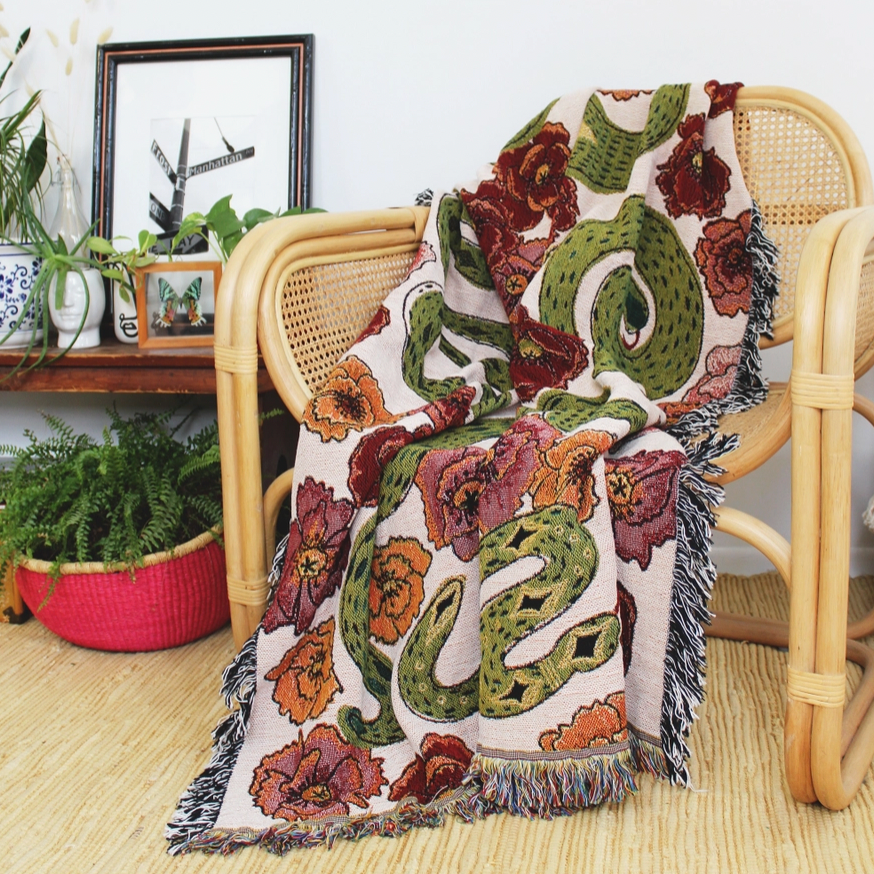 Snakes & Poppy Field Blanket
