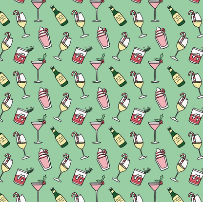 Holiday Cocktails Wrapping Paper