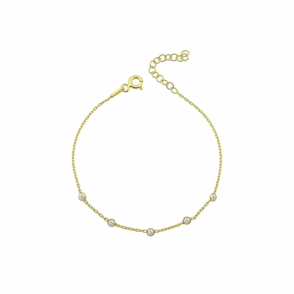 &quot;Loverly&quot; Crystal Dotted Gold Bracelet