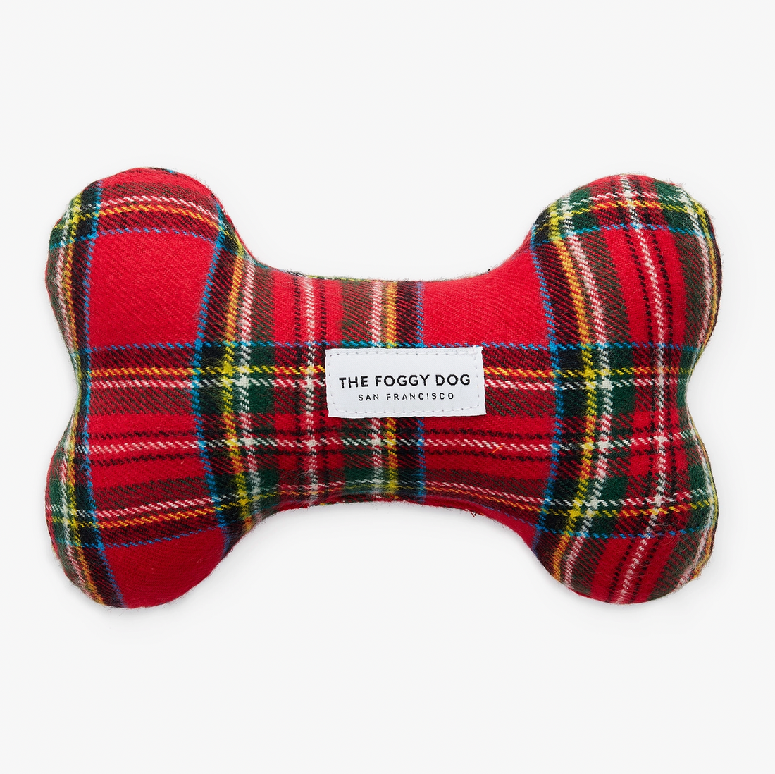 Tartan Plaid Flannel Bone Squeak Toy