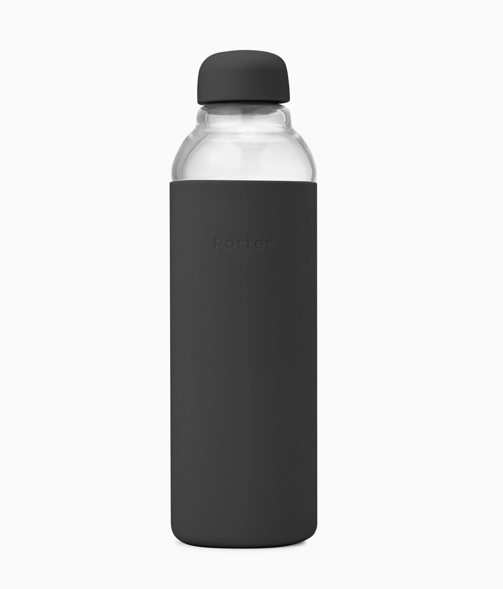 Charcoal Glass Water Bottle