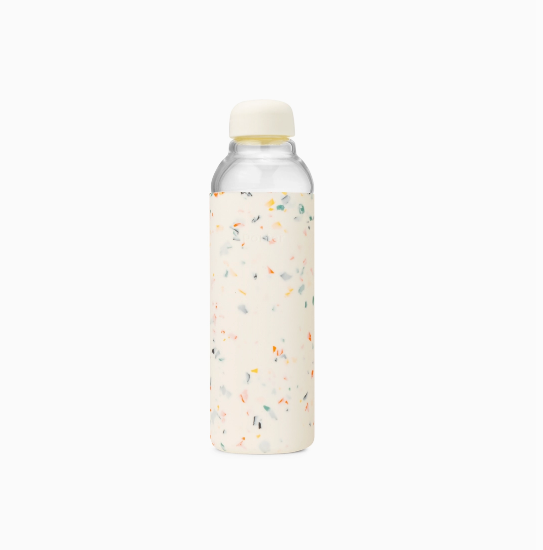 Cream Glass Water Bottle