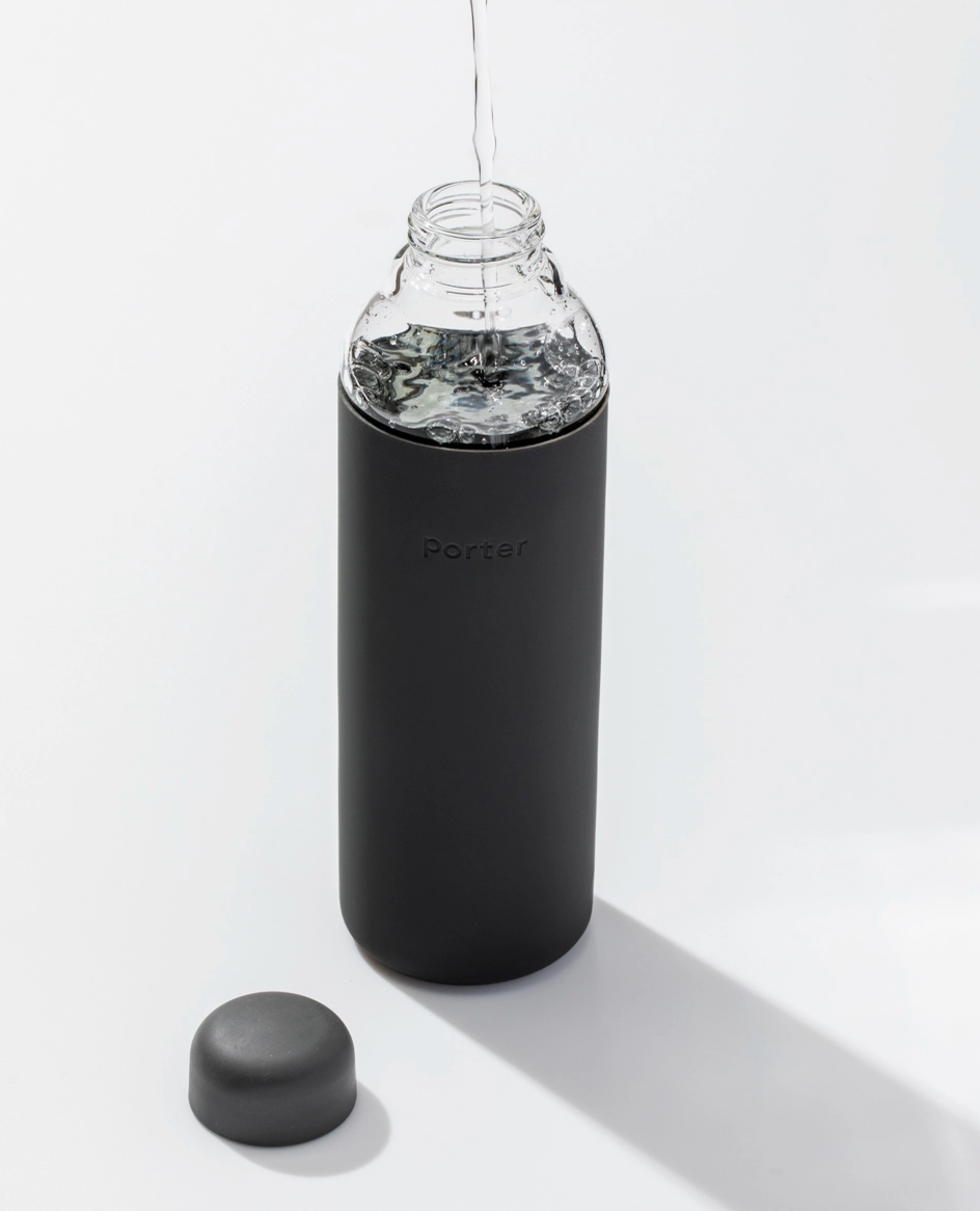 Charcoal Glass Water Bottle