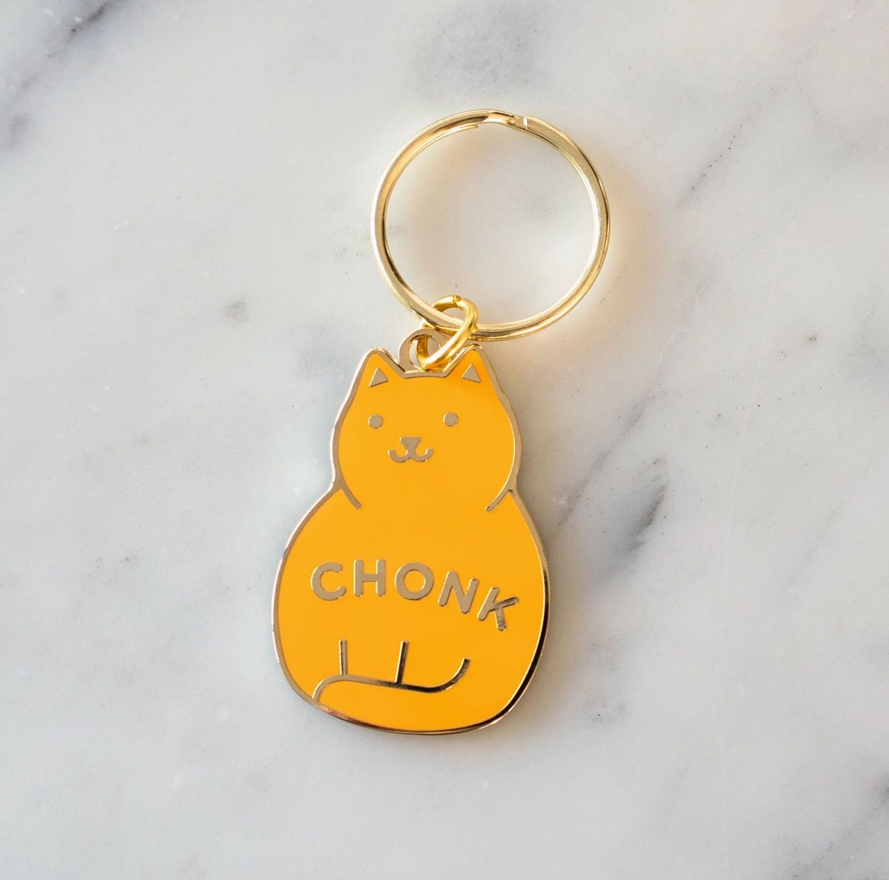 &quot;Chonk&quot; Cat Keychain