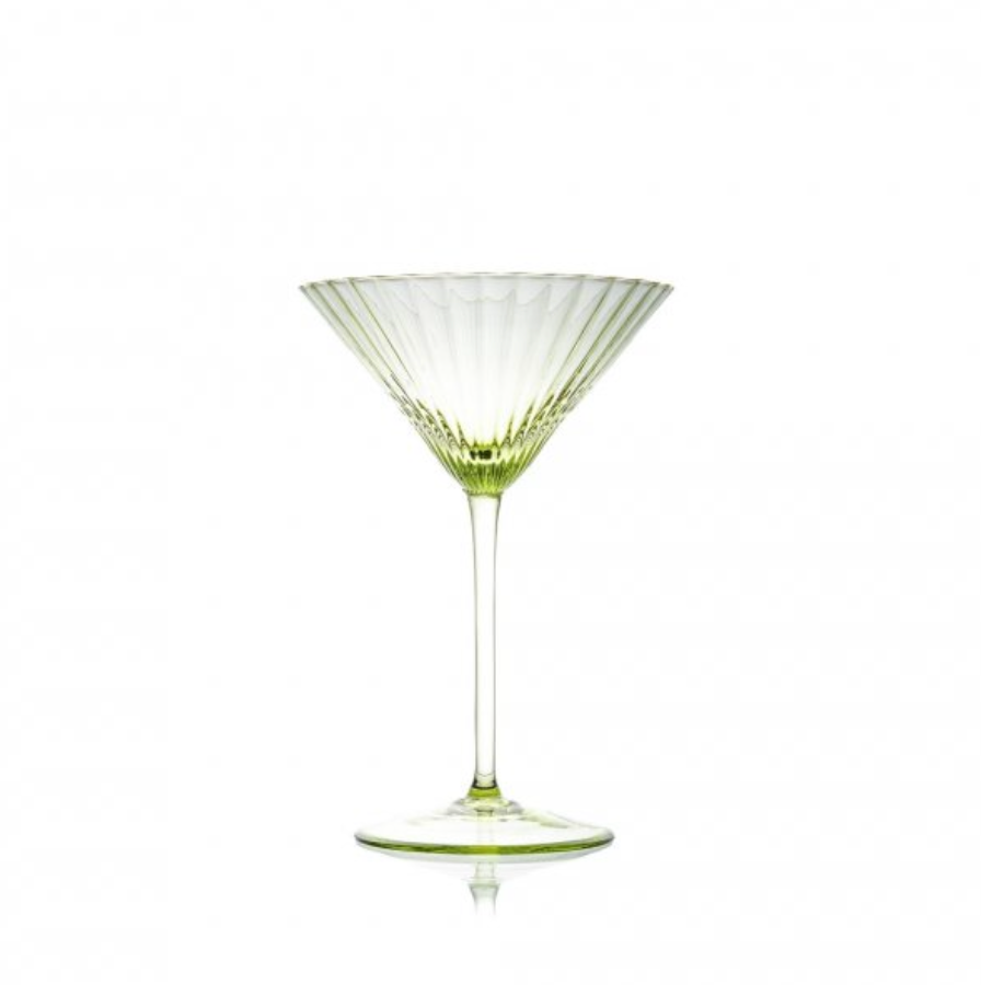 Set of 2 Lyon Martini Glass in Green