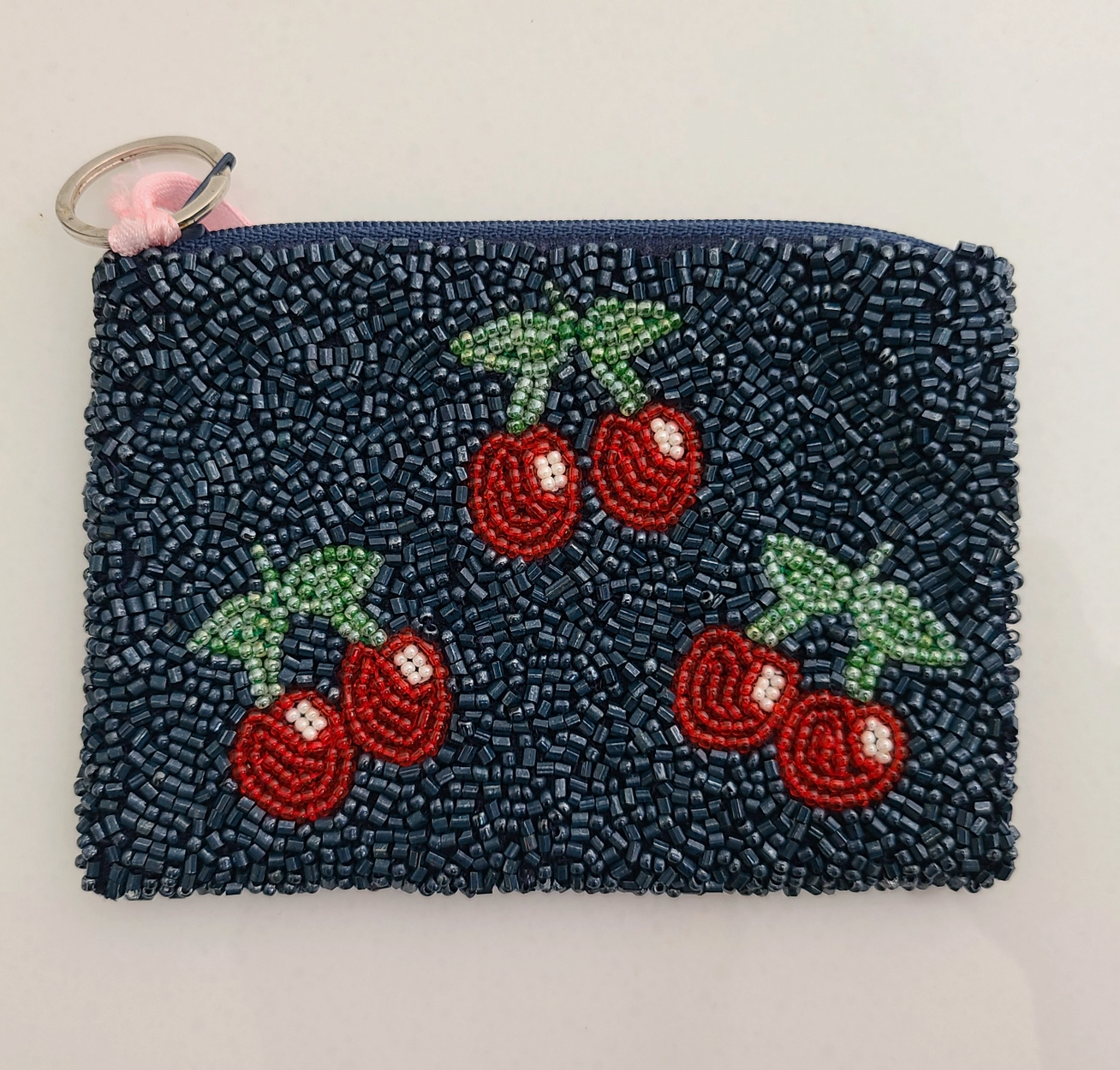 Cherries Beaded Pouch