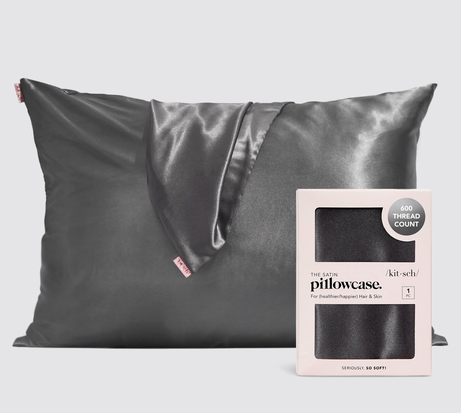 Charcoal Satin Pillow Case