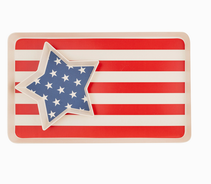 American Flag Stacked Reusable Tray