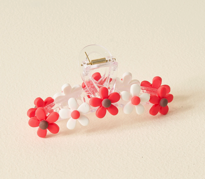 Red/White Daisy Claw Clip