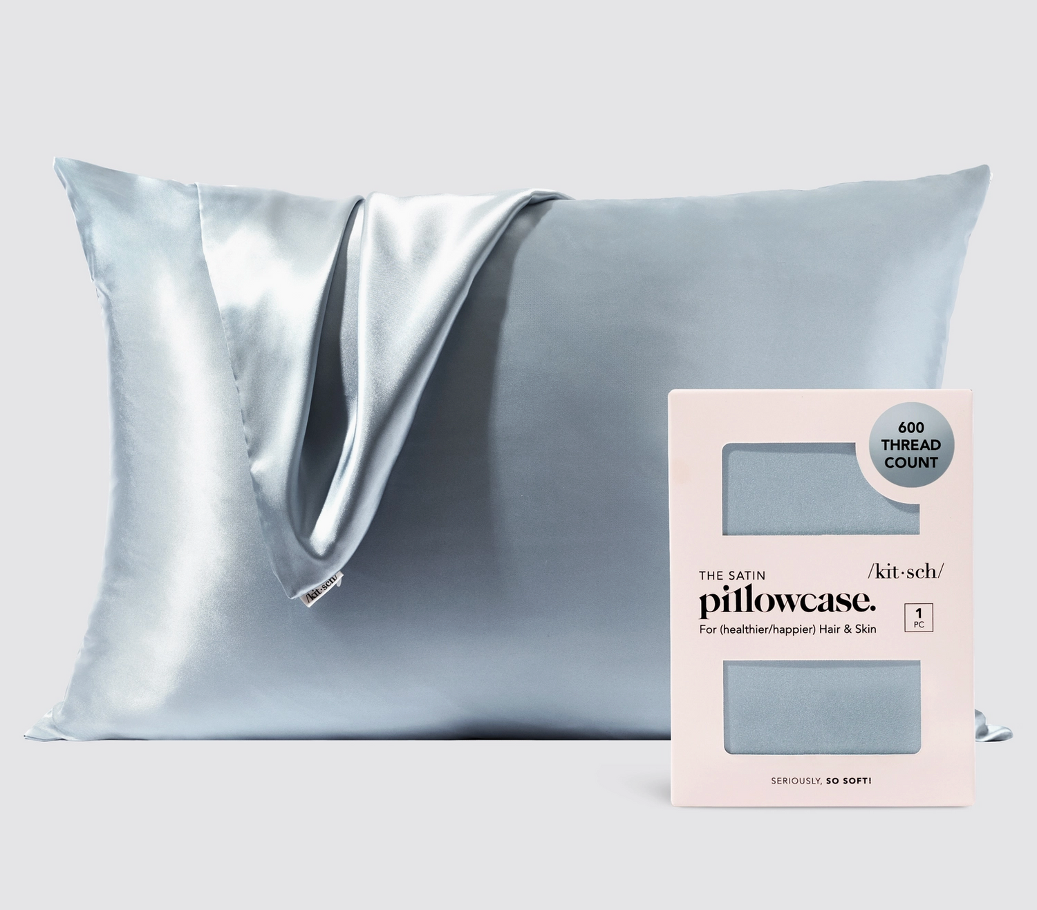 Blue Satin Pillow Case