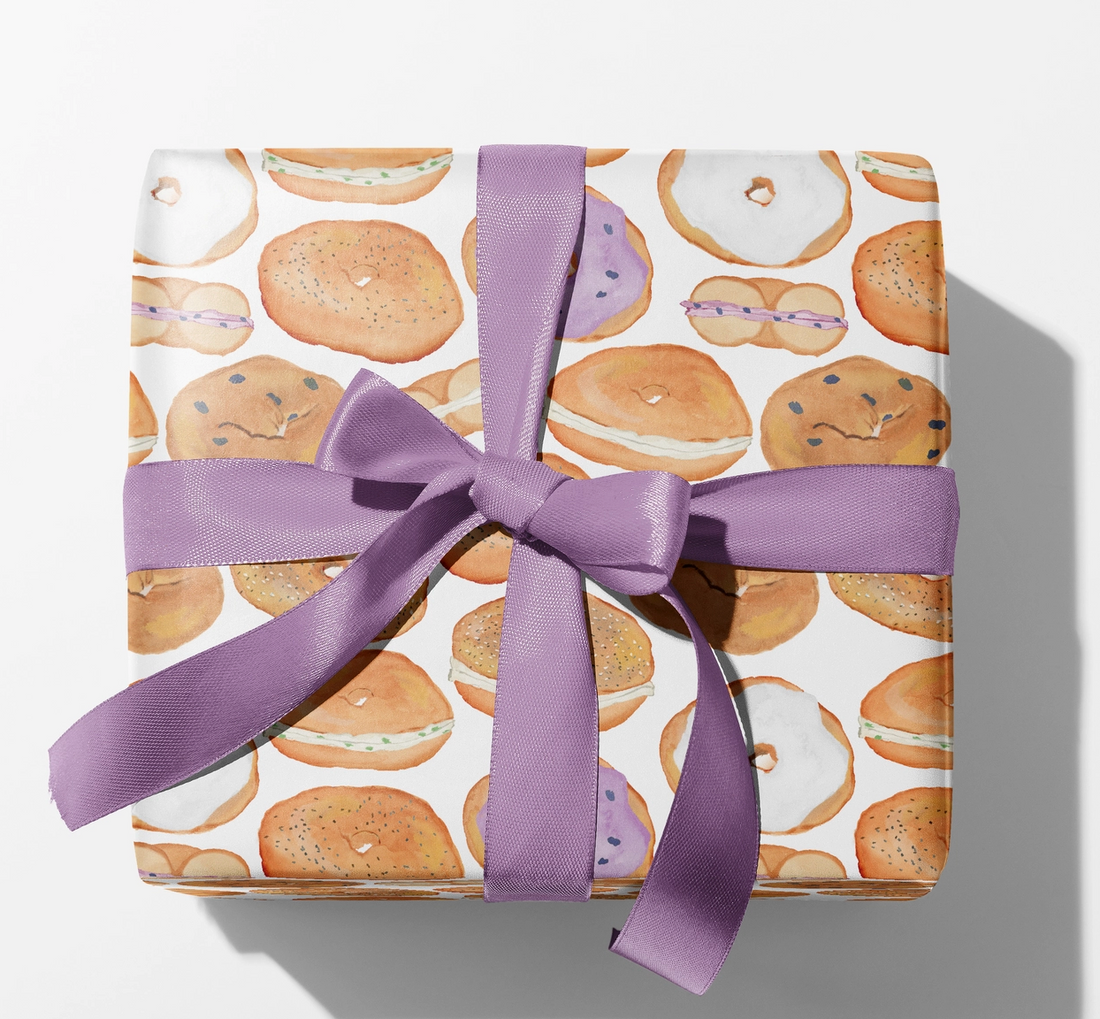Bagel & Cream Cheese Wrapping Paper (3 Sheets/Roll)