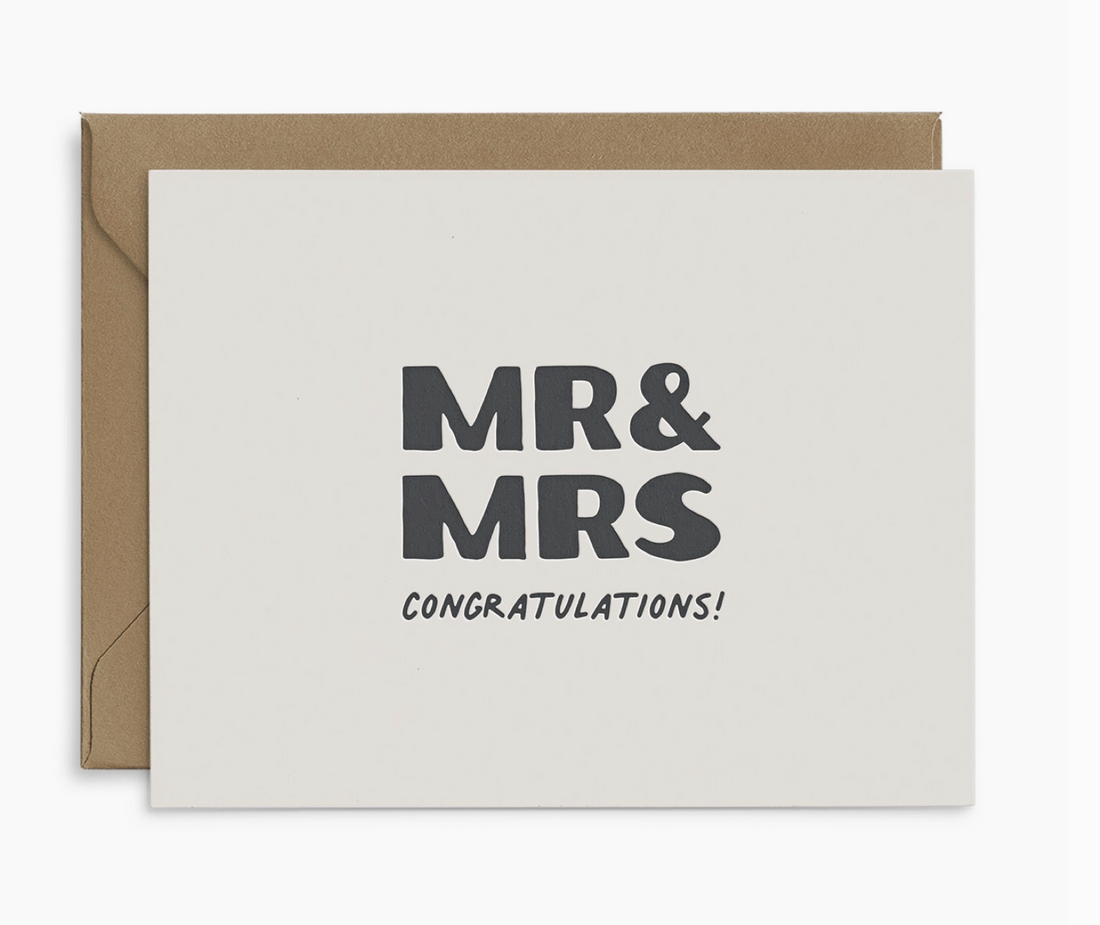 "Congrats Mr. & Mrs." Card