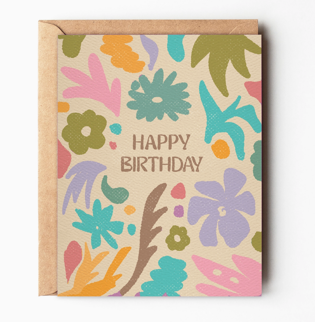 Floral &quot;Happy Birthday&quot; Card