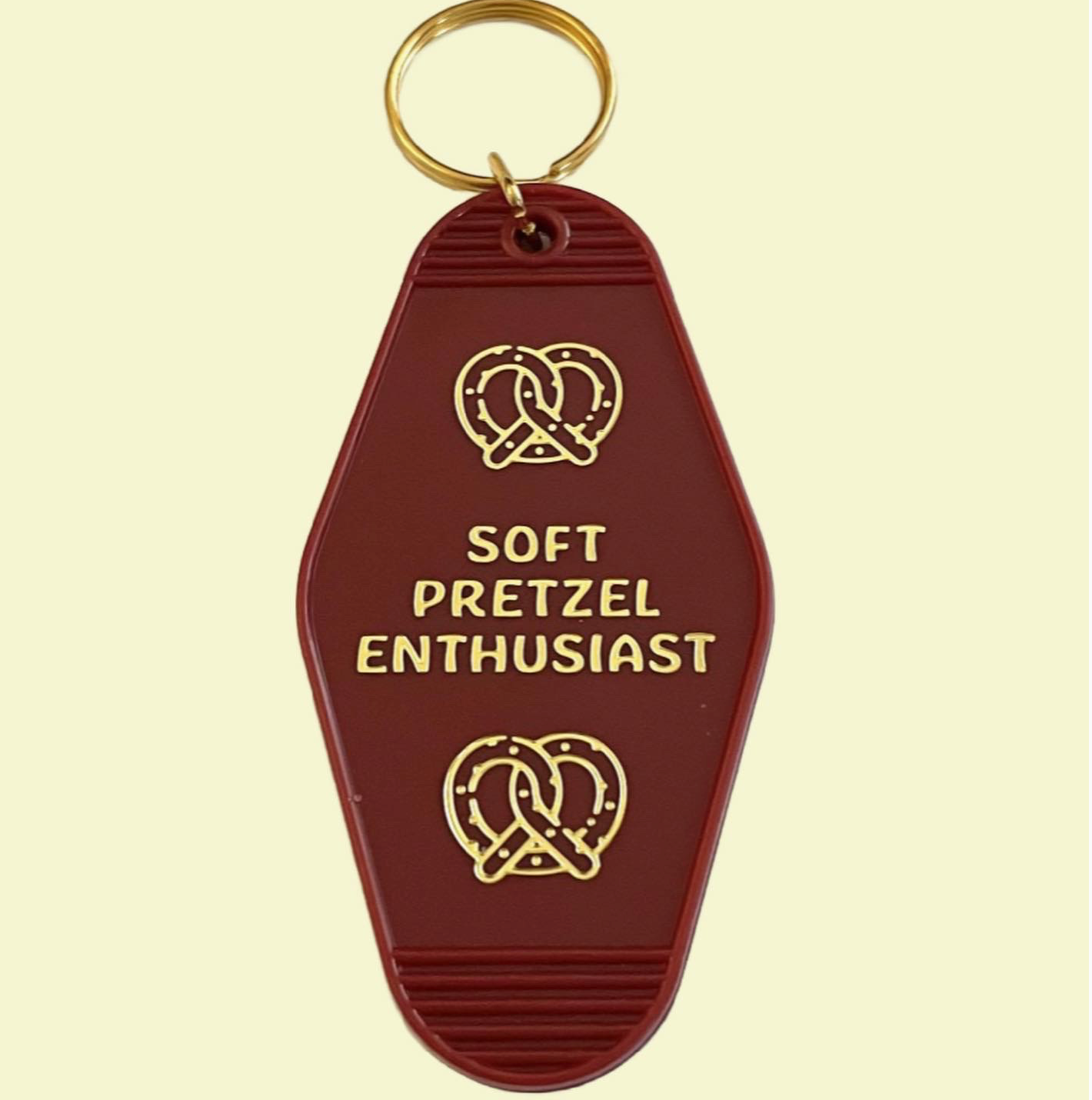 &quot;Soft Pretzel Enthusiast&quot; Keychain