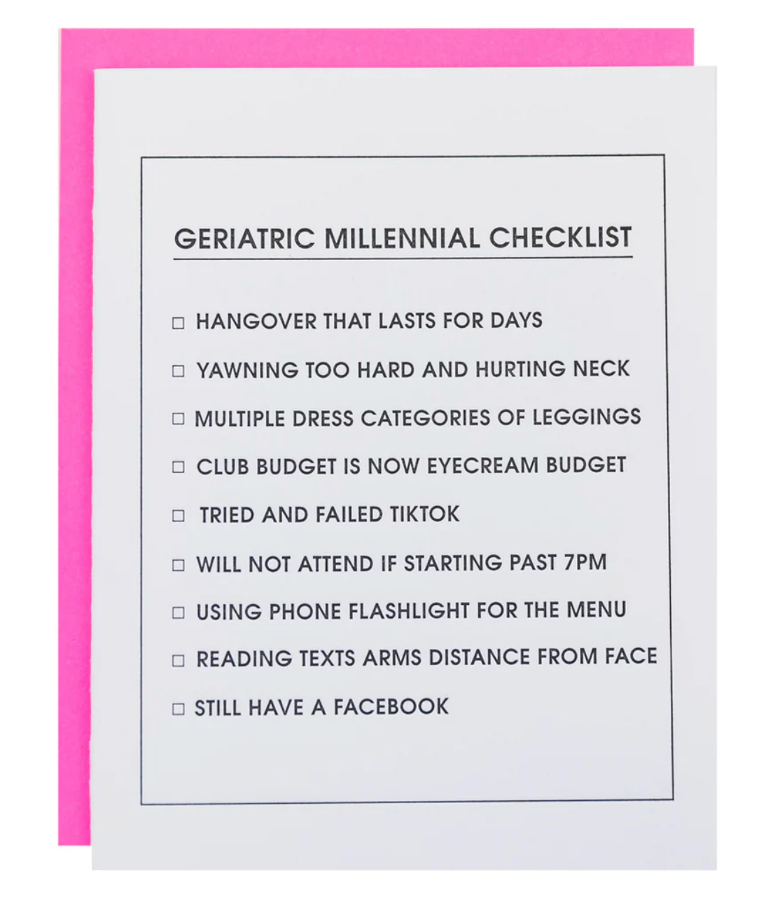 &quot;Geriatric Millennial&quot; Card