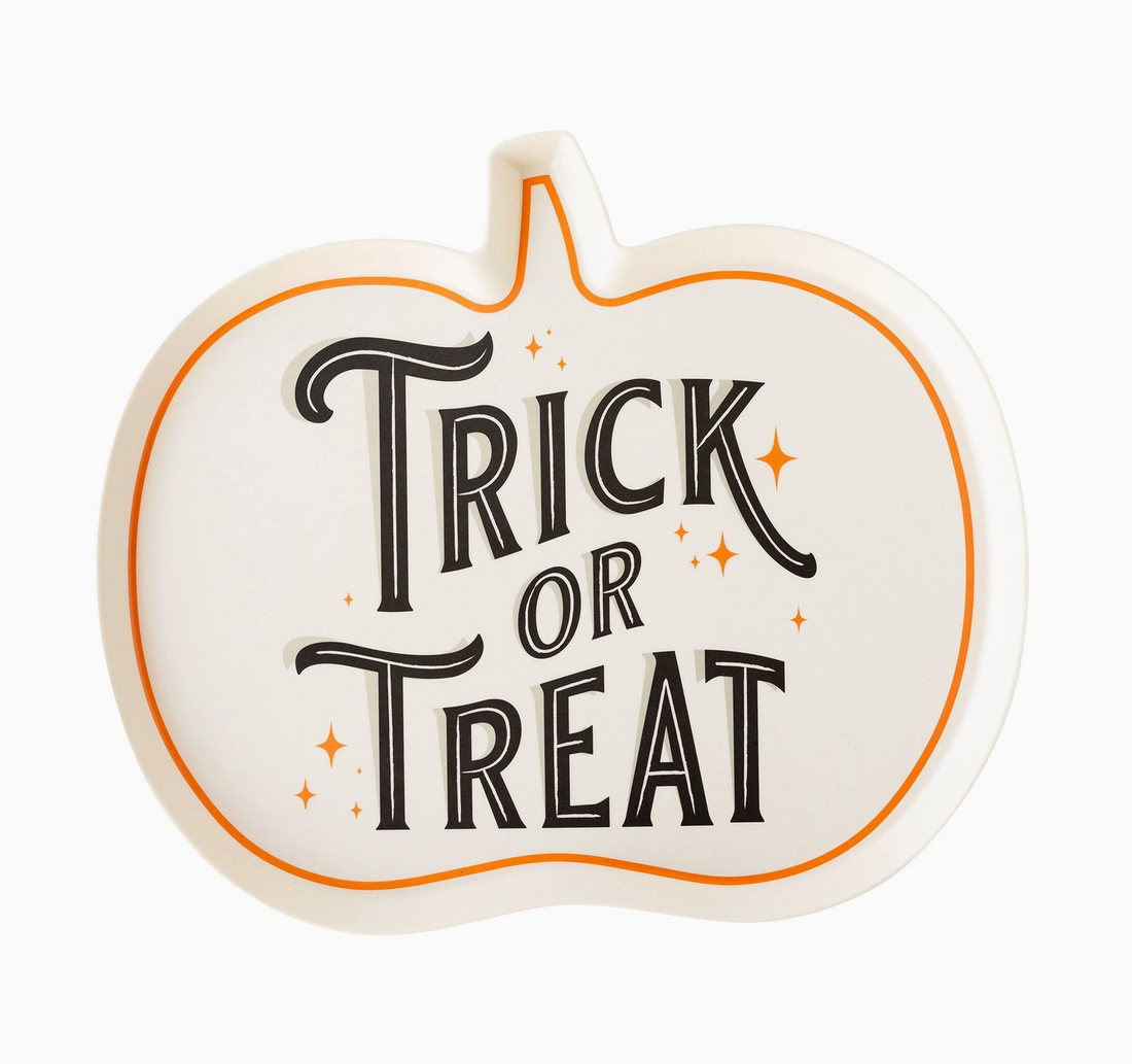 &quot;Trick or Treat&quot; Bamboo Tray