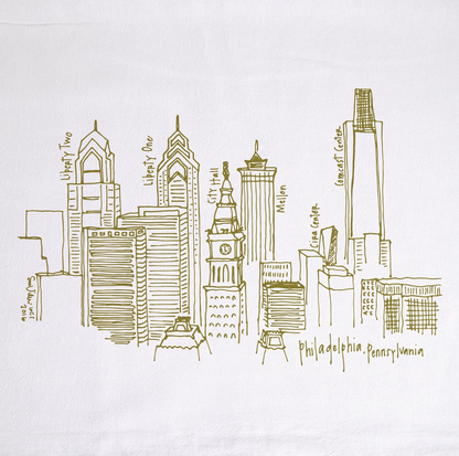 Philadelphia Skyline Tea Towel