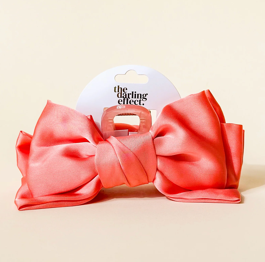 Rose Satin Bow Clip