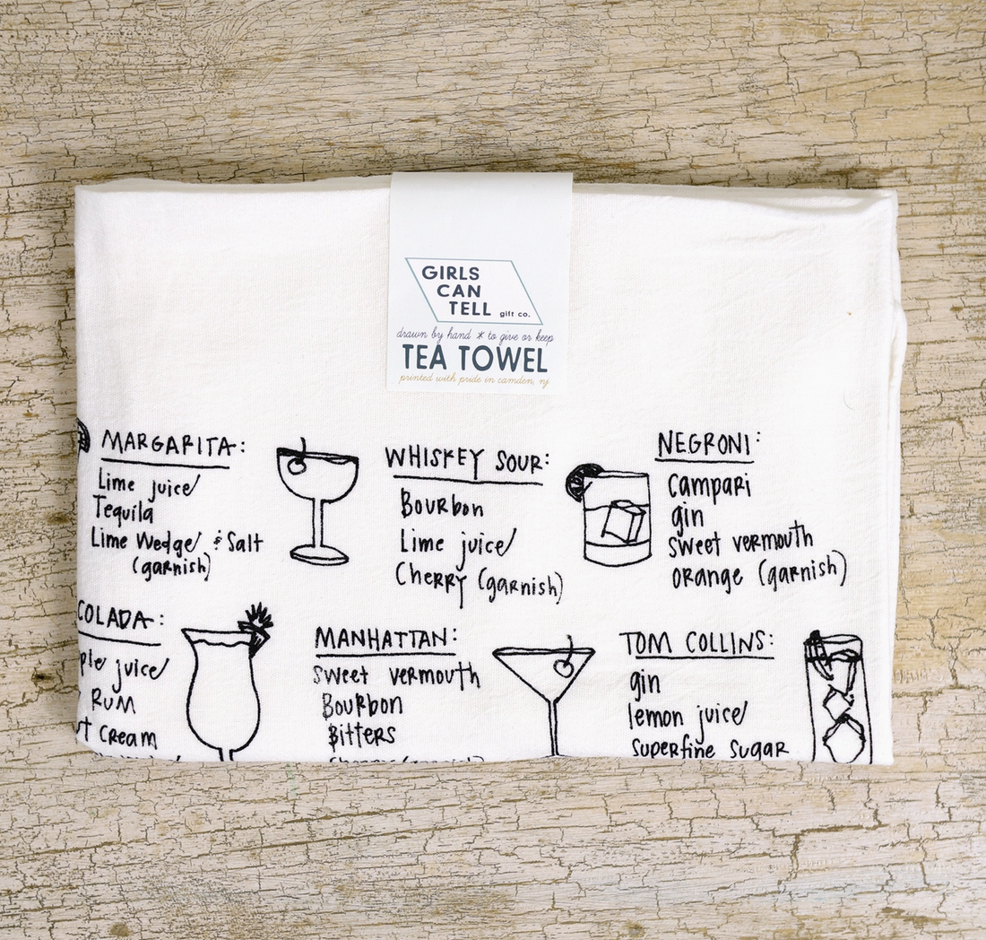 Cocktail Recipes Tea Towel